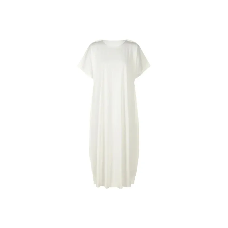 PLEATS PLEASE ISSEY MIYAKE A Poc Form Short Sleeved Midi Dress-0