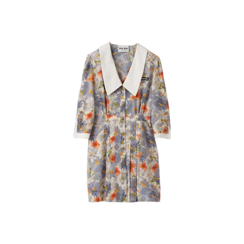 MIU MIU Short-Sleeved Raffiaes Women's Multicolor