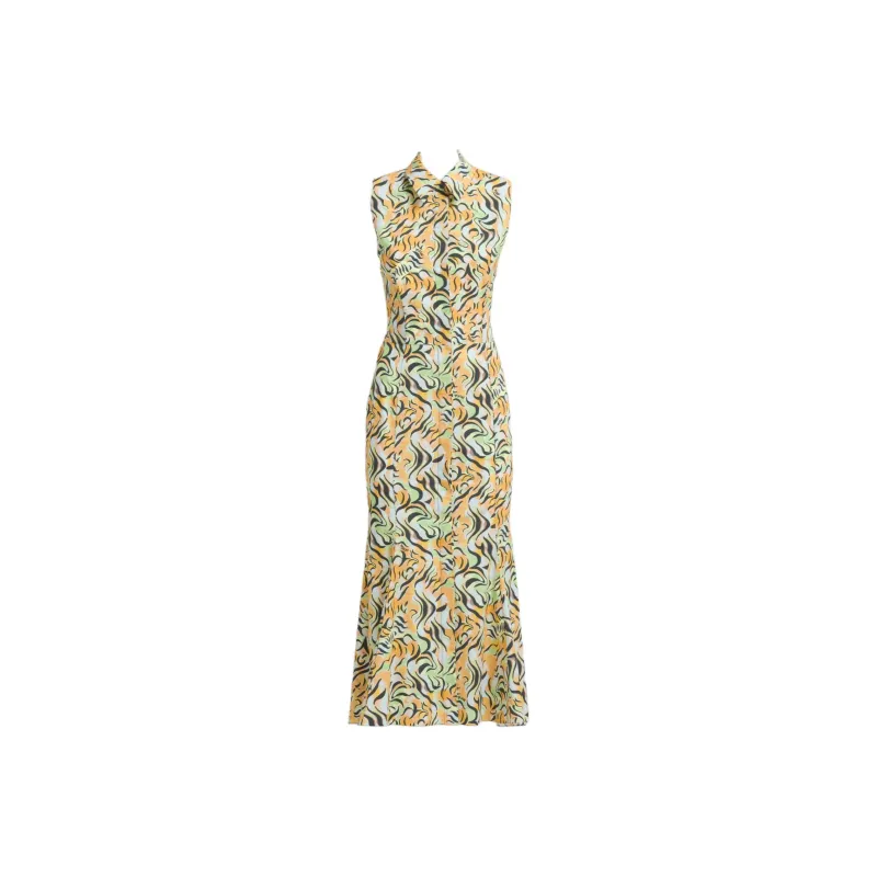 MARNI Floral print Cut out Midi Shirt Dress-0