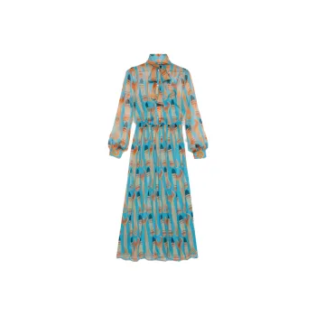 GUCCI SS23 Long-Sleeved Dresses Women's Light Blue
