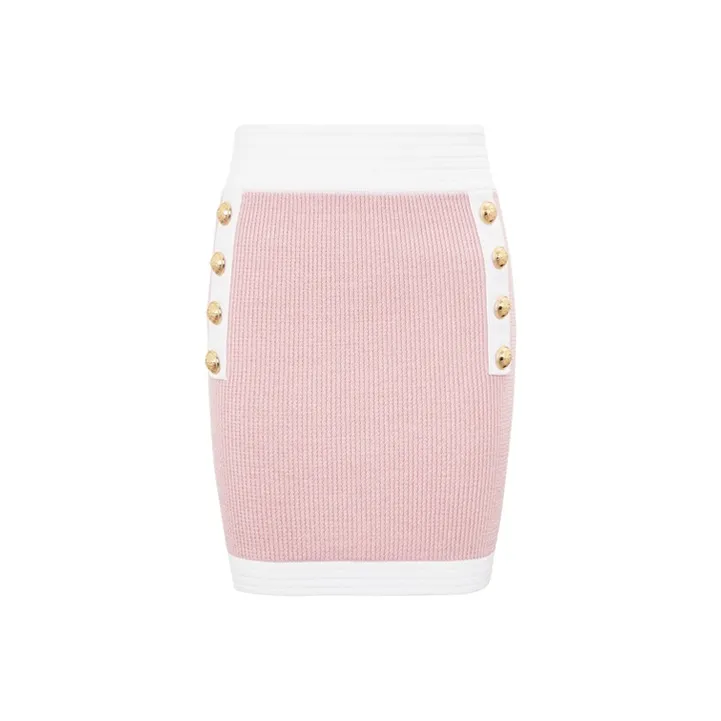 BALMAIN Casual Short Skirts Women's Light Pink-0