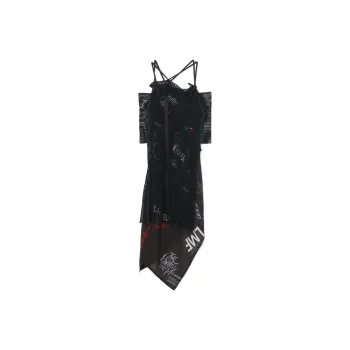 Yohji Yamamoto Short Sleeved Dress Women's Black
