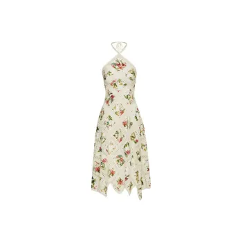 OSCAR DE LA RENTA Flora & Fauna-print Cotton Midi Dress