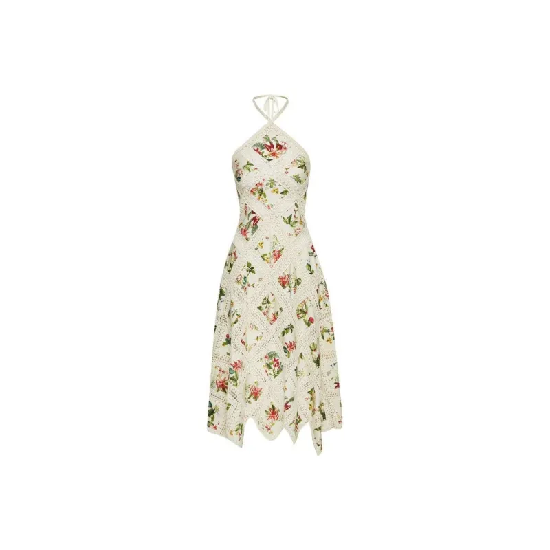OSCAR DE LA RENTA Flora & Fauna-print Cotton Midi Dress-0