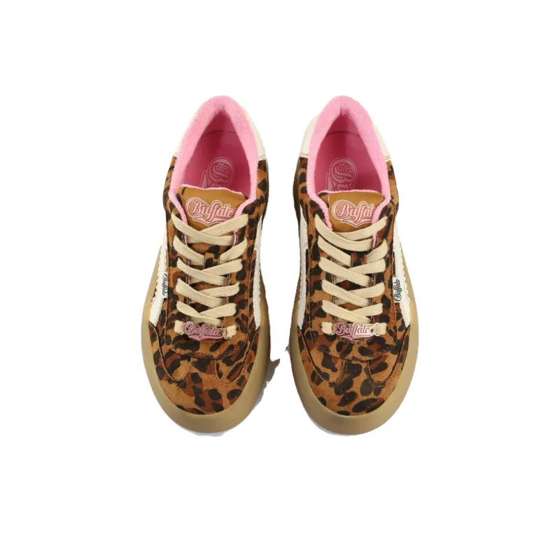 Buffalo Low Top Skateboard Shoes Unisex Pink Brown-2
