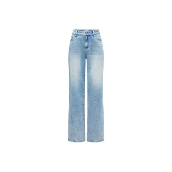 LINCchic High Rise Jeans Women's Light Blue Full Diamond