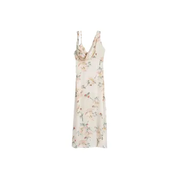 TOTEME Twist Draped Floral Printed Dress
