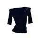 Navy Blue-Elbow-Length Sleeved