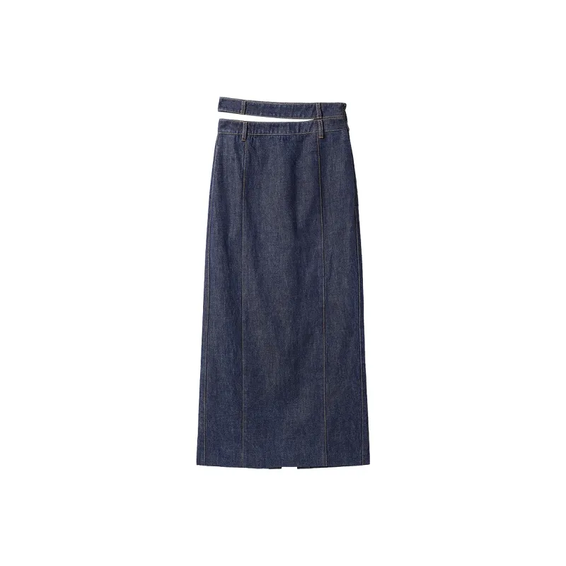 Miss Sixty Denim Long Skirts Women's Black Blue-0