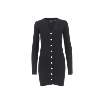 PINKO Long Sleeved V Neck Knitted Dress