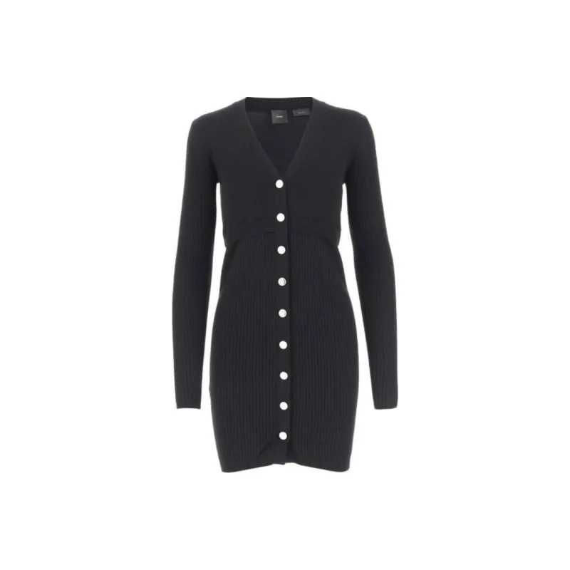 PINKO Long Sleeved V Neck Knitted Dress-0