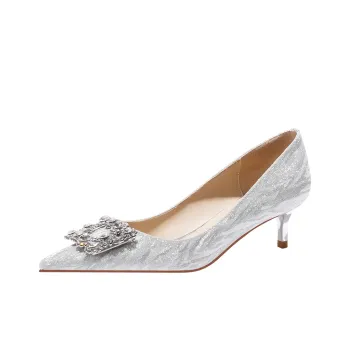 Lan Miao Slim Heel High Heels 4.5CM Women's Silver