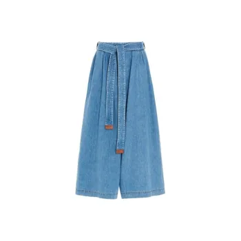 LOEWE Cropped Belted Jeans 'Light Blue'
