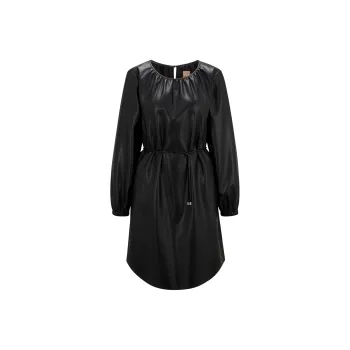 HUGO BOSS Faux leather Belted Dress