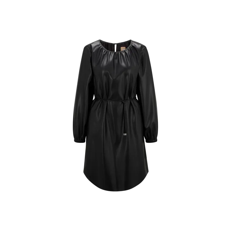 HUGO BOSS Faux leather Belted Dress-0