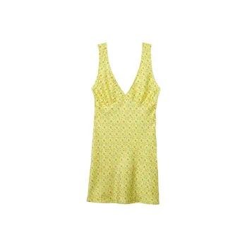 Victoria's Secret PINK BY FRANKIES BIKINIS SPRINGTIME SATIN DRESS / BB Sleeveless Dress Women's Yellow