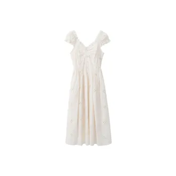 GLEE DIARY Short Sleeved Dress Women's Apricot