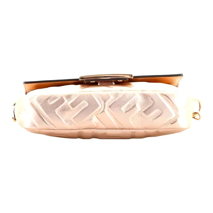 FENDI Leather Baguette Bag Crossbody Bag Handbag Shoulder Bag Mini Women's Rose Gold-2