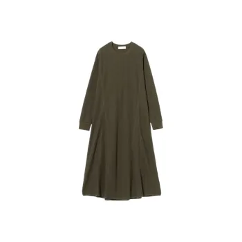 Beams Long Sleeved Dress Women's Olive Green
