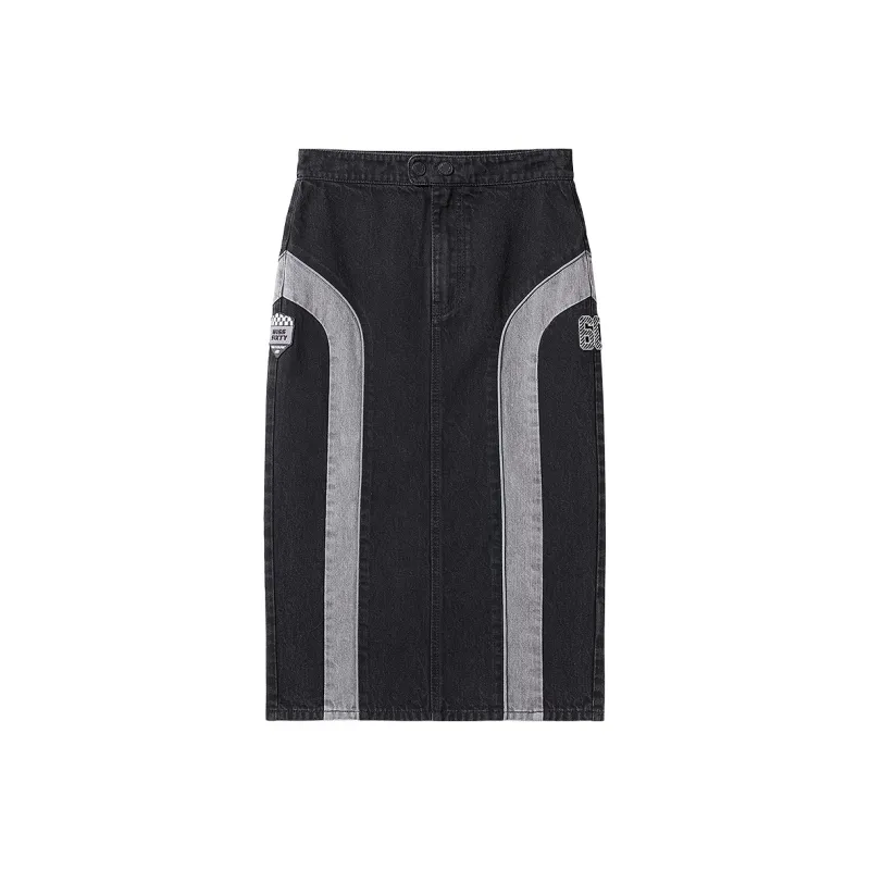 Miss Sixty Denim Long Skirts Women's Black Gray-0