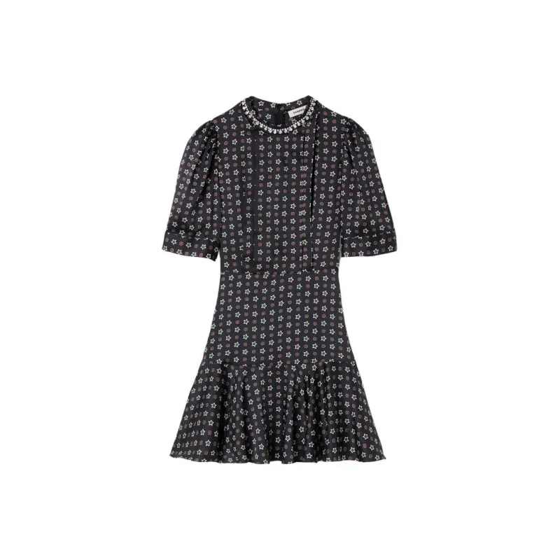 Sandro Star print Embellished collar Minidress-0