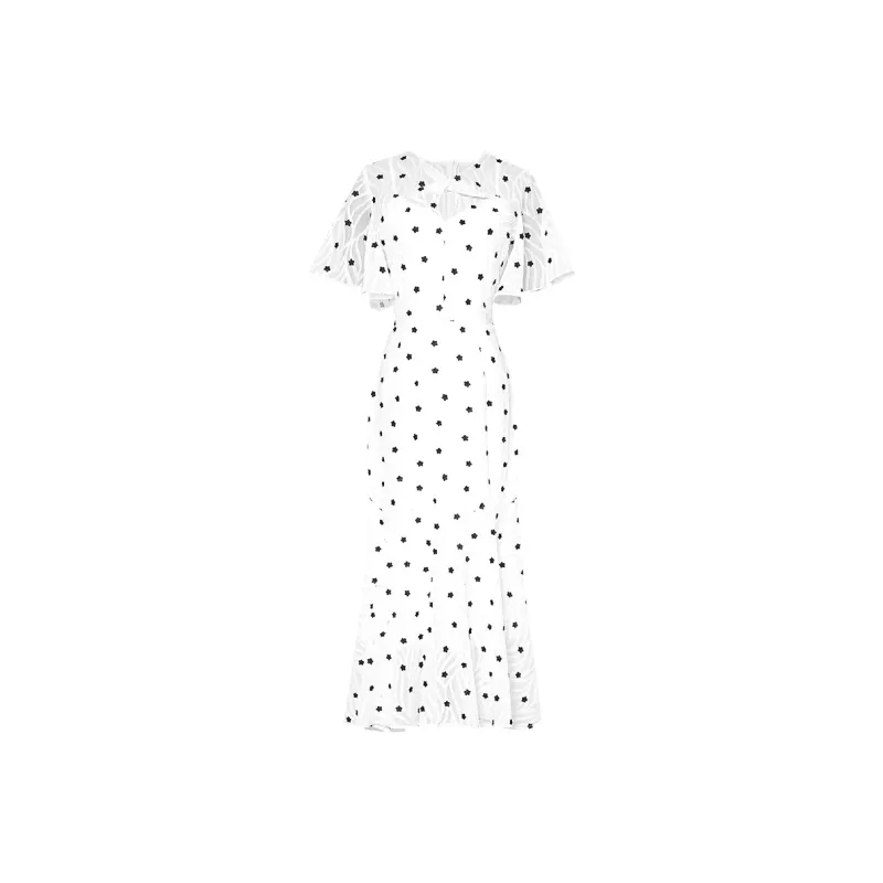 Duffy Fashion Short Sleeved Dresses Women's White-0
