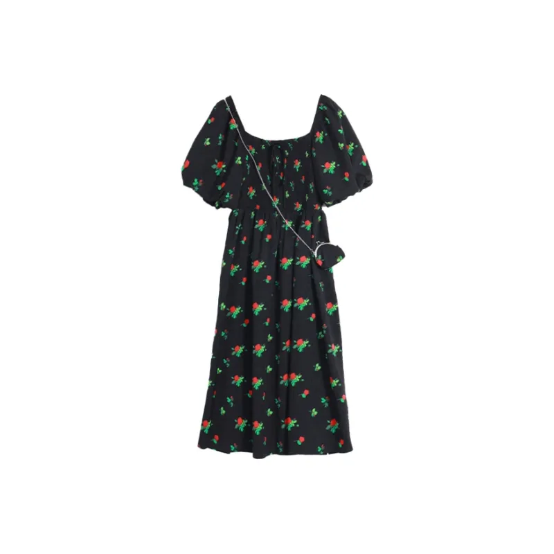 SETIROM Short Sleeved Dresses Women's Black-0