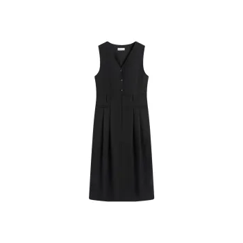 Famanxuan Sleeveless Dress Women's Tail Black