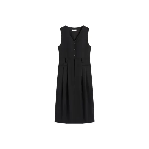 Famanxuan Sleeveless Dress Women's Tail Black