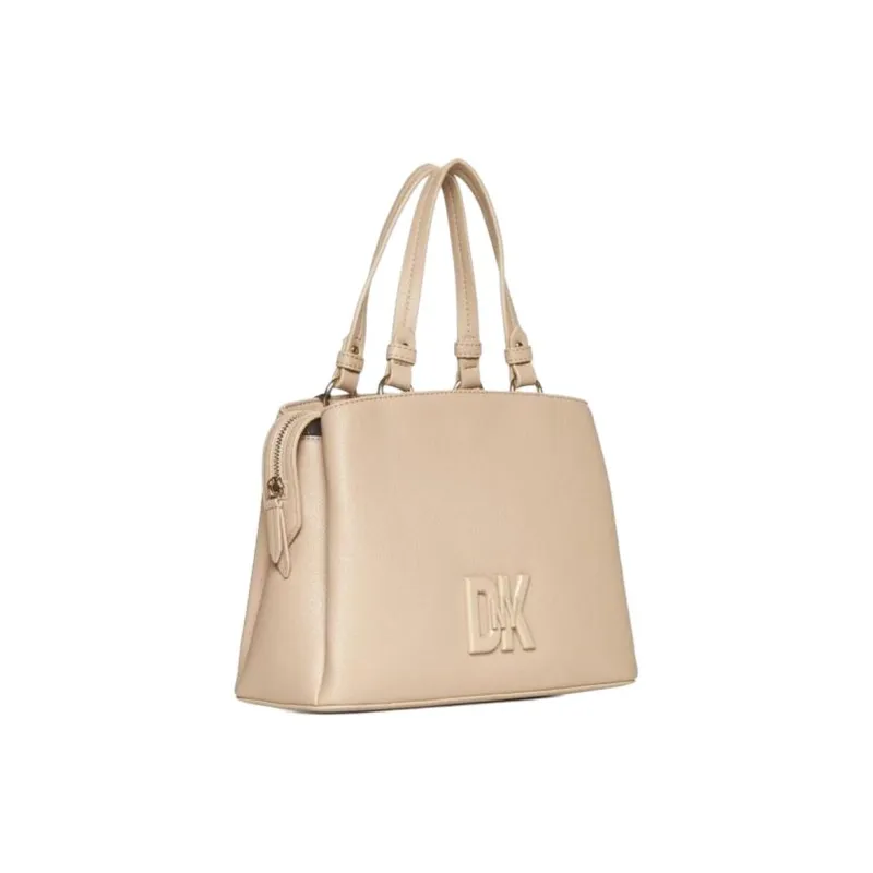DKNY Leather Shoulder Bag Crossbody Bag Handbag Women's Almond Beige-1