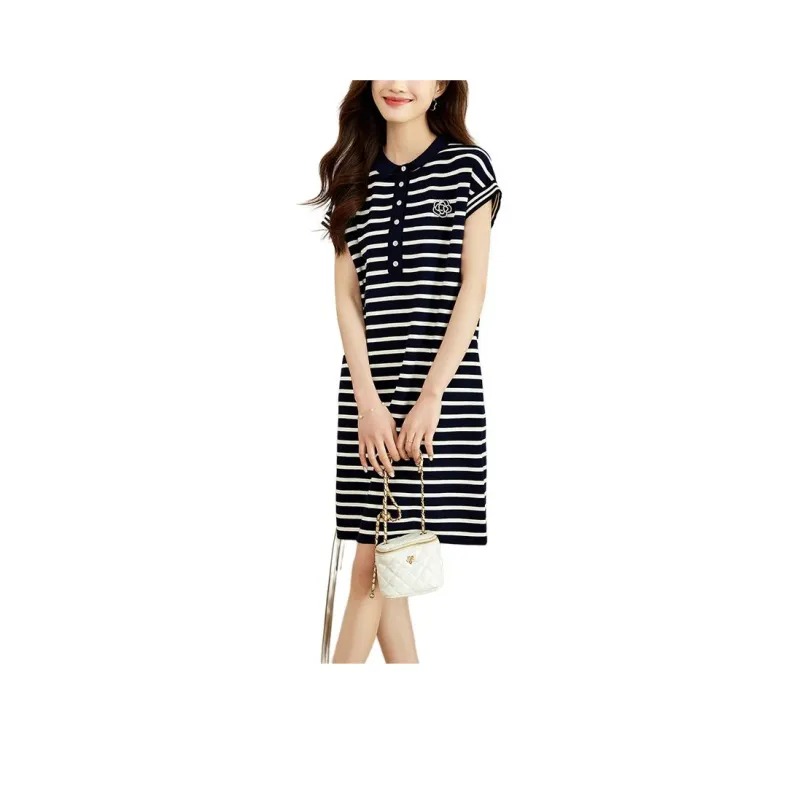 Korean Style Short Sleeved Dresses Women's-3