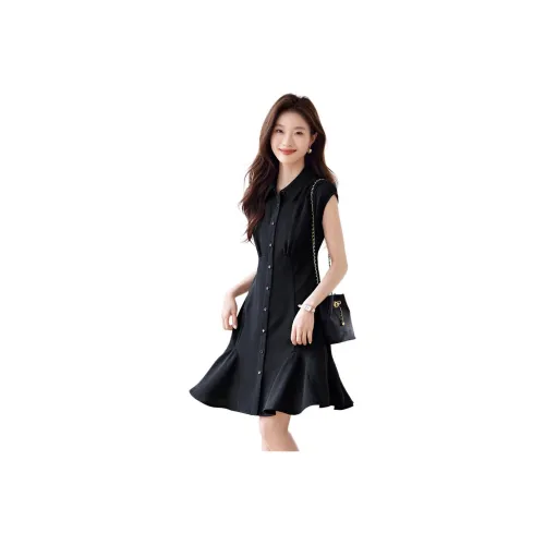 Mo Han Yi Mei Sleeveless Dress Women's Black