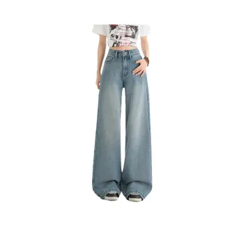 ZNZX Universal For All Seasons Jeans Loose Fit Unisex Denim Blue