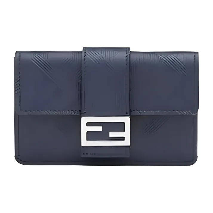 FENDI Baguette Calfskin Coin Purse Men's Blue-2