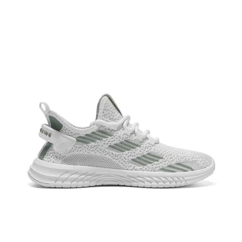 Binary Lightweight, Breathable, And Slip Resistant Low Top Casual Shoes Men's White Green-1