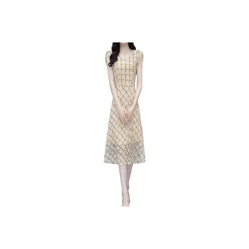 Mapping Short-Sleeved Dresses Women's Multicolor