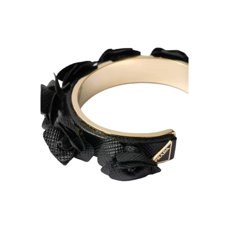 PRADA Leather Bracelets Unisex Black-1