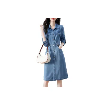 XWI Long Sleeved Dress Women's Denim Light Blue