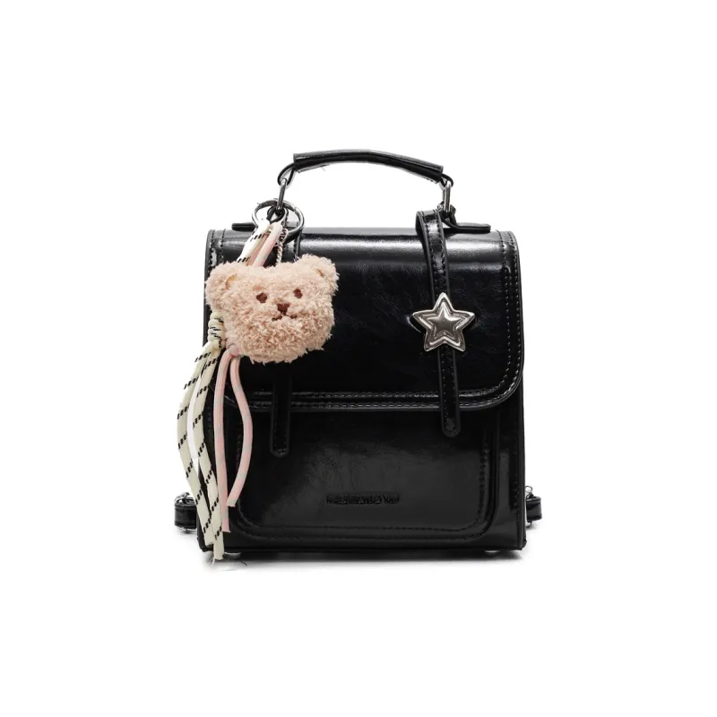 Yalu PU Backpack Unisex Black/Ecru/White Khaki/Silver/Yellow-0