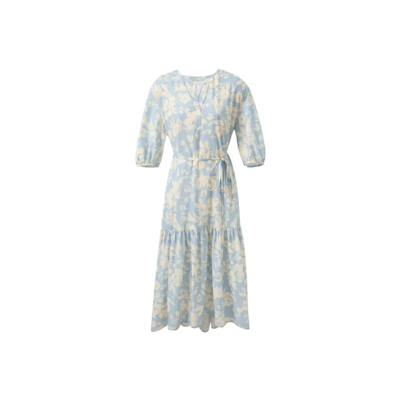 3COLOUR Short Sleeved Dress Women's Sky Blue Floral-0