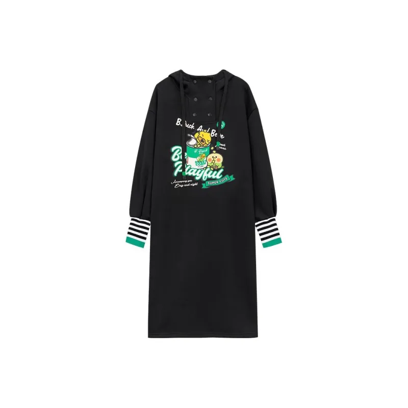 B.Duck Long Sleeved Dress Women's Black-0
