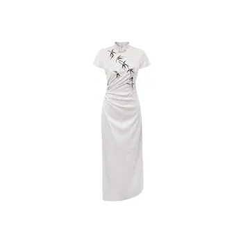 POPO.INFO Short Sleeved Dress Women's Elegant Gray