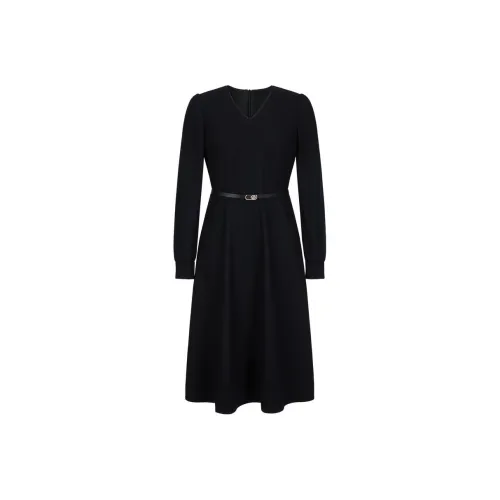 JZ. ANNAKRO Long Sleeved Dresses Women's Plain Black