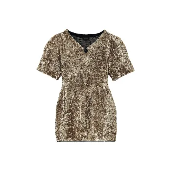MARC JACOBS Sequin V Neck Knit Dress