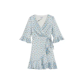 Bebe Short Sleeved Dresses Women's Blue White