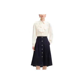 VERO MODA Denim Long Skirt Women's Extra Dark Denim Blue