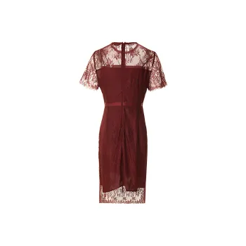 HDFULERN Short Sleeved Dresses Women's Red