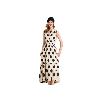 HAVVA Sleeveless Dress Women's Polka Dot