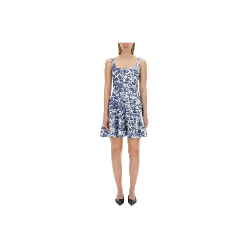 Staud Allover Floral Print Mini Wells Dress-0