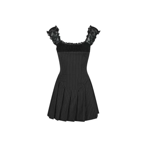 GLEE DIARY Short Sleeved Dress Women's Black